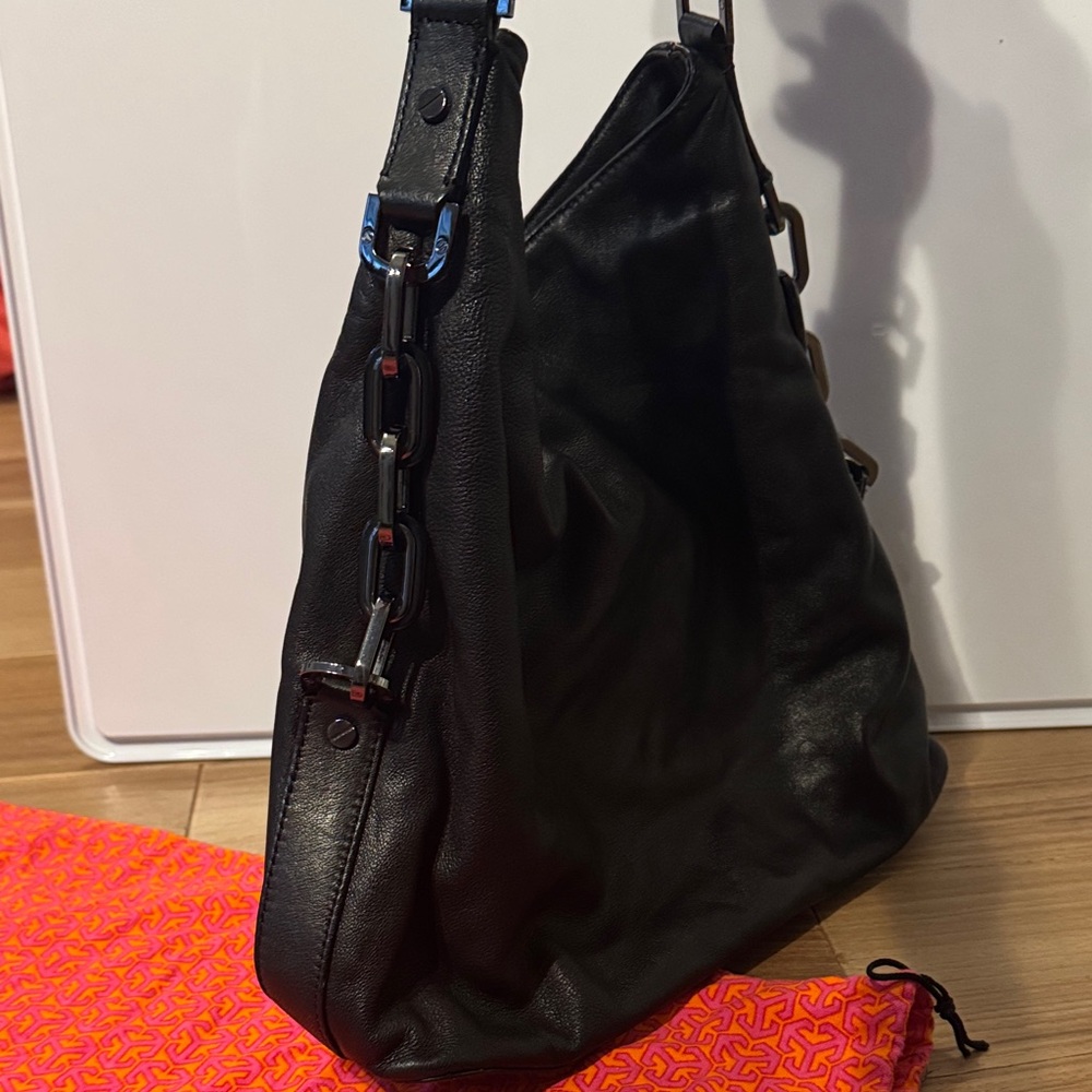 Tory Burch Black Leather Hobo Bag - Picture 3 of 5